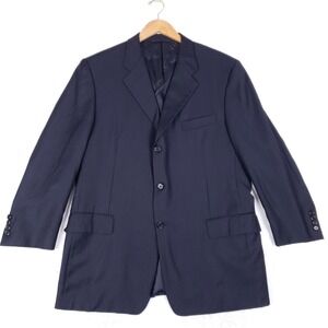 Hickey Freeman Nordstrom Loro Piana Blazer 44R Navy Pinstripe Wool Sport Coat